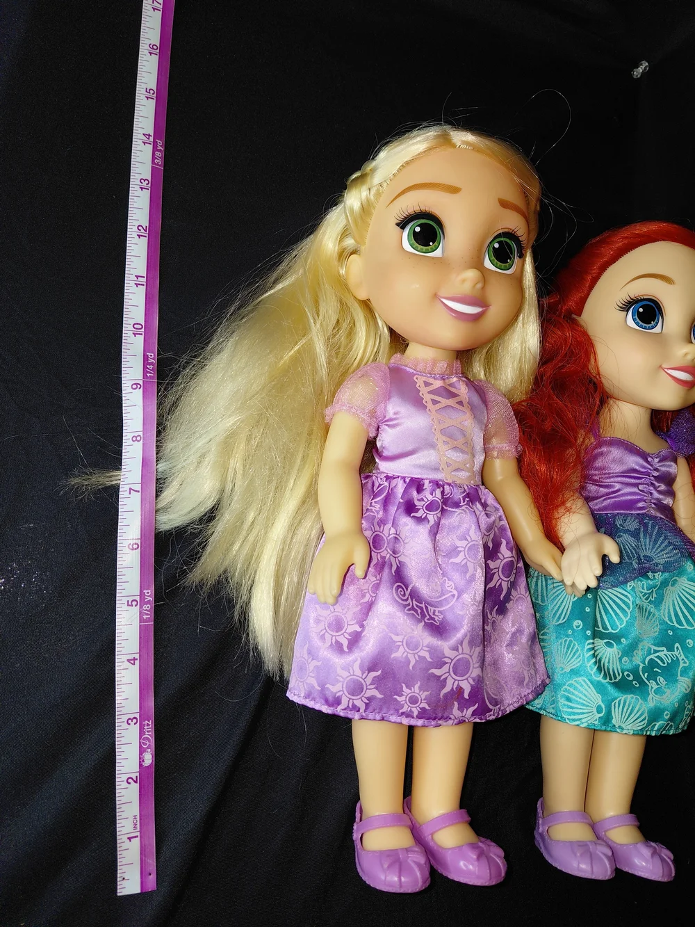 Disney Ariel Red & Rapunzel Blonde Purple Dress Dolls